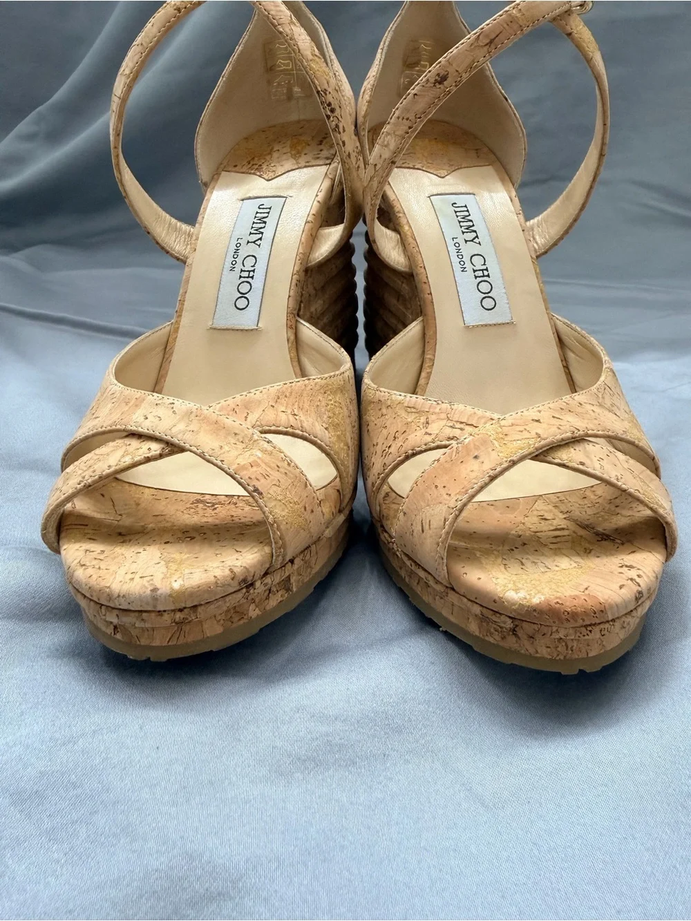 Jimmy Choo cork platform wedge sandals